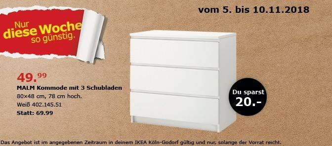 IKEA Köln-Godorf - MALM Kommode mit 3 Schubladen - jetzt 29% billiger IKEA Köln-Godorf - MALM Kommode mit 3 Schubladen - jetzt 29% billiger