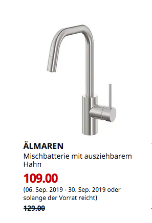 IKEA Kaarst - ÄLMAREN Mischbatterie mit ausziehbarem Hahn, stahlfarben IKEA Kaarst - ÄLMAREN Mischbatterie mit ausziehbarem Hahn, stahlfarben