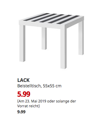 IKEA Kaiserslautern - LACK Beistelltisch, weiß, schwarz, 55x55 cm IKEA Kaiserslautern - LACK Beistelltisch, weiß, schwarz, 55x55 cm