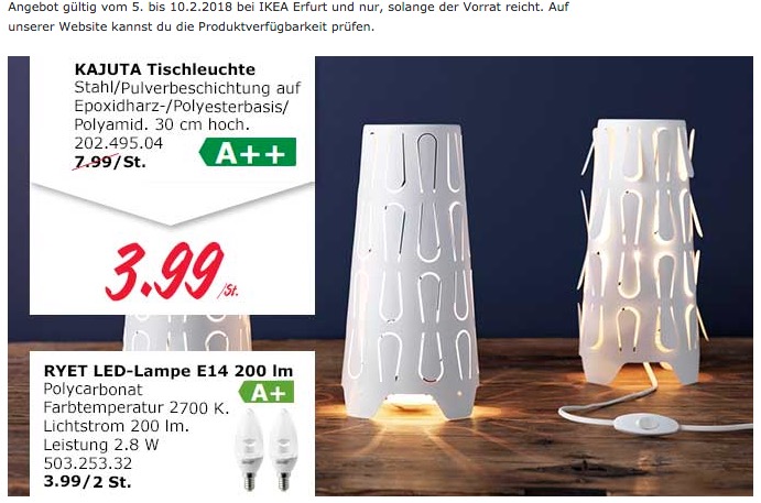 IKEA KAJUTA Tischleuchte - jetzt 50% billiger IKEA KAJUTA Tischleuchte - jetzt 50% billiger