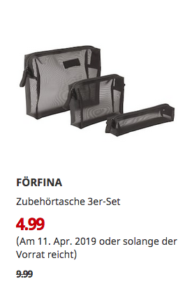 IKEA Kiel - FÖRFINA Zubehörtasche 3er-Set, schwarz IKEA Kiel - FÖRFINA Zubehörtasche 3er-Set, schwarz