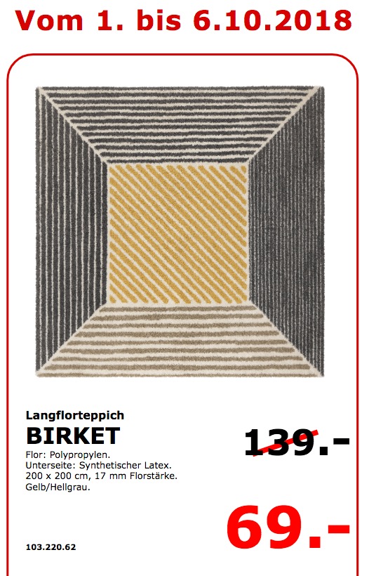 IKEA Koblenz - BIRKET Langflorteppich 200x200 cm - jetzt 50% billiger IKEA Koblenz - BIRKET Langflorteppich 200x200 cm - jetzt 50% billiger