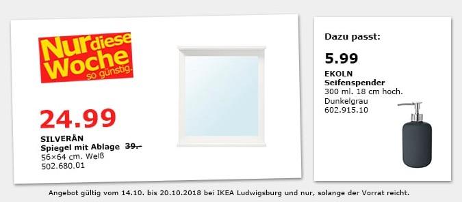 IKEA Ludwigsburg - SILVERAN Spiegel mit Ablage - jetzt 36% billiger IKEA Ludwigsburg - SILVERAN Spiegel mit Ablage - jetzt 36% billiger