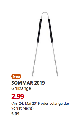 IKEA Ludwigsburg - SOMMAR 2019 Grillzange, Edelstahl, IKEA Ludwigsburg - SOMMAR 2019 Grillzange, Edelstahl,