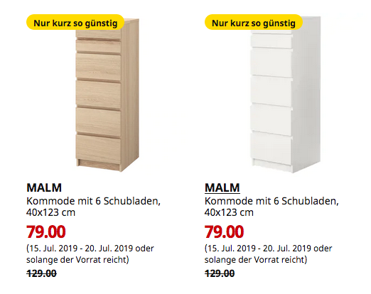 IKEA München-Brunnthal - MALM Kommode mit 6 Schubladen, 40x123 cm, Eichenfurnier oder weiß IKEA München-Brunnthal - MALM Kommode mit 6 Schubladen, 40x123 cm, Eichenfurnier oder weiß