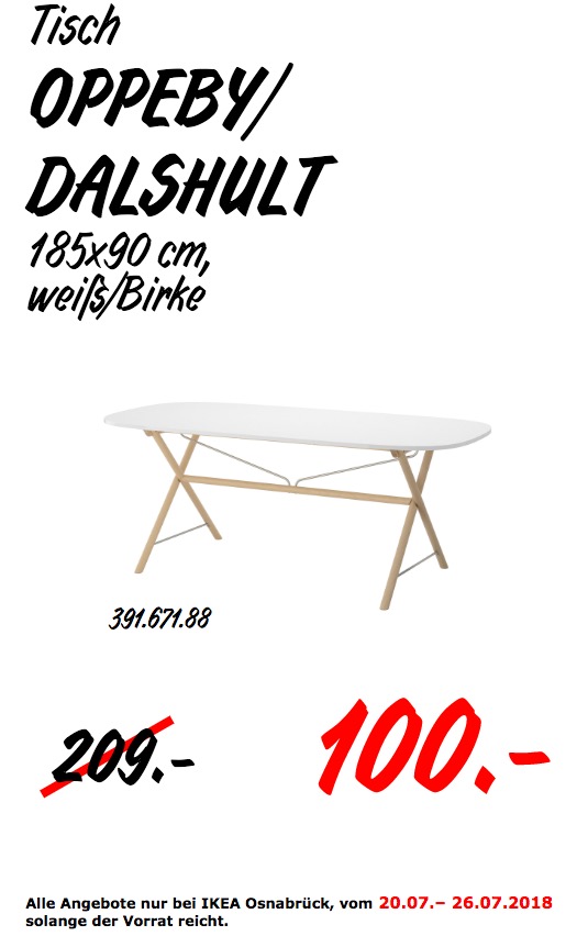 IKEA Osnabrück OPPEBY/DALSHULT Tisch - jetzt 52% billiger IKEA Osnabrück OPPEBY/DALSHULT Tisch - jetzt 52% billiger