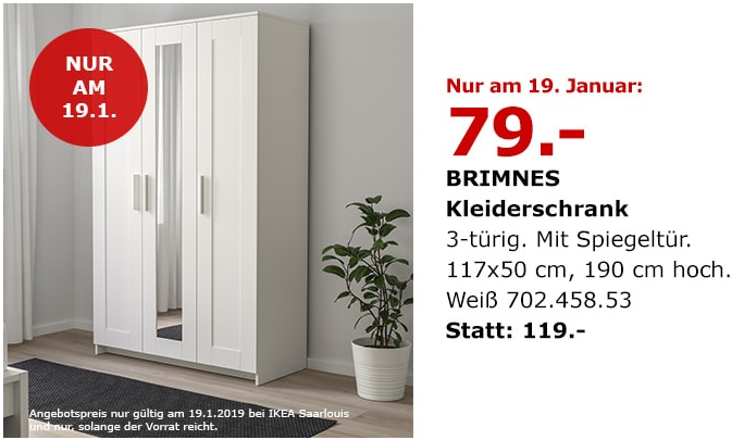 IKEA Saarlouis - BRIMNES Kleiderschrank, weiß IKEA Saarlouis - BRIMNES Kleiderschrank, weiß