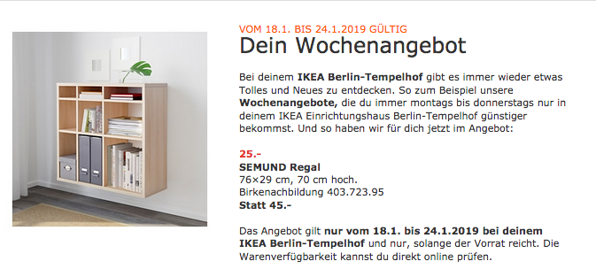 IKEA SEMUND Regal, Birkenachbildung IKEA SEMUND Regal, Birkenachbildung