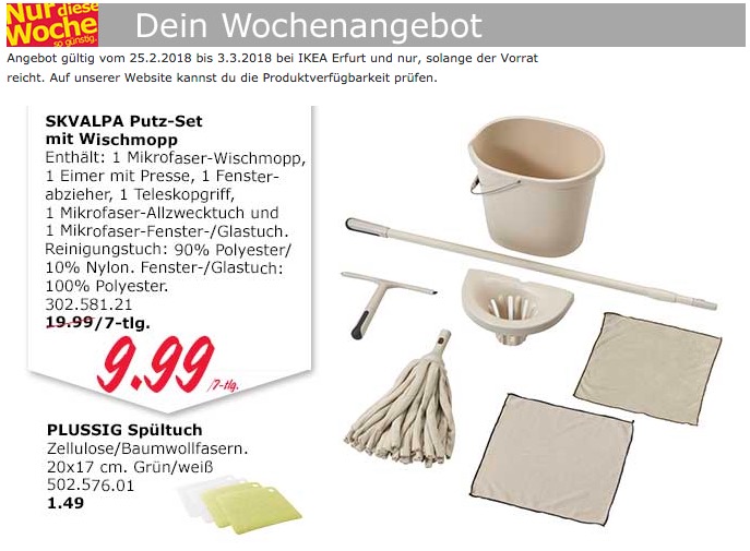 IKEA SKVALPA Putz-Set mit Wischmopp - jetzt 50% billiger IKEA SKVALPA Putz-Set mit Wischmopp - jetzt 50% billiger