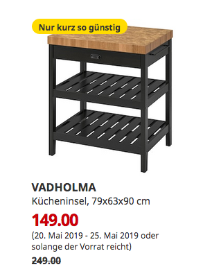 IKEA Ulm - VADHOLMA Kücheninsel, schwarz, Eiche, 79x63x90 cm IKEA Ulm - VADHOLMA Kücheninsel, schwarz, Eiche, 79x63x90 cm