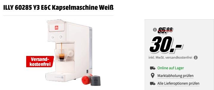 ILLY 60285 Y3 E&C Kapselmaschine in Weiß - jetzt 65% billiger ILLY 60285 Y3 E&C Kapselmaschine in Weiß - jetzt 65% billiger
