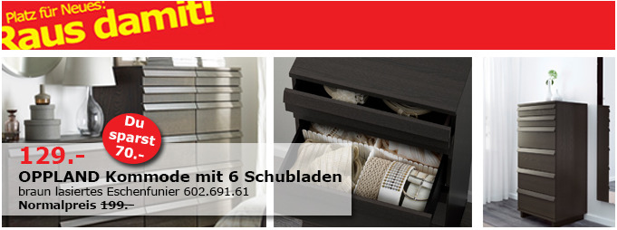 OPPLAND Kommode mit 6 Schubladen braun - jetzt 35% billiger OPPLAND Kommode mit 6 Schubladen braun - jetzt 35% billiger