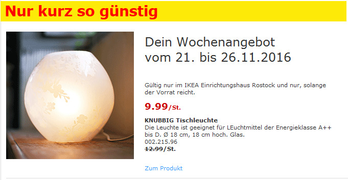KNUBBIG Tischleuchte Glas 18 cm - jetzt 23% billiger KNUBBIG Tischleuchte Glas 18 cm - jetzt 23% billiger