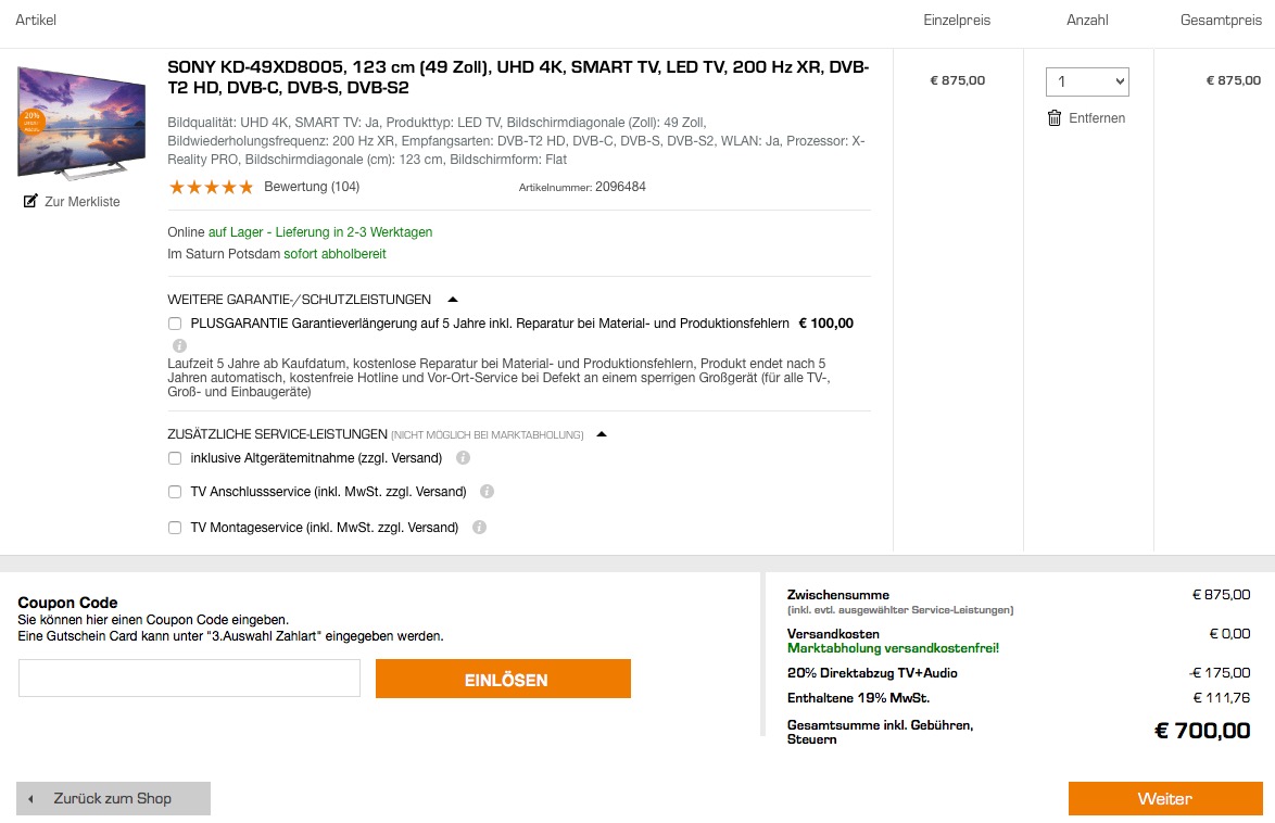 Sony KD-49XD8005 123 cm (49 Zoll) Fernseher (Ultra HD, Smart TV) - jetzt 20% billiger Sony KD-49XD8005 123 cm (49 Zoll) Fernseher (Ultra HD, Smart TV) - jetzt 20% billiger