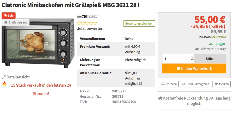 Clatronic MBG 3521 Backöfen und Herde Clatronic MBG 3521 Backöfen und Herde