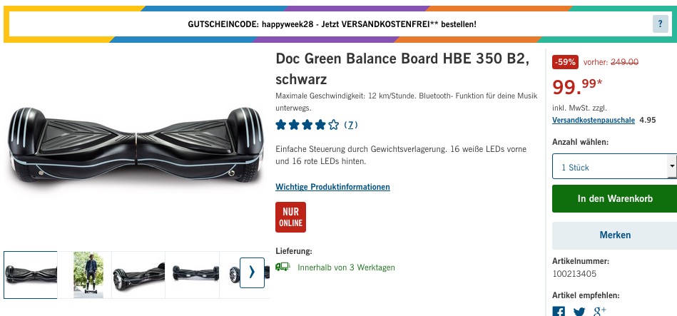 Doc Green Balance Board HBE 350 B2, schwarz Doc Green Balance Board HBE 350 B2, schwarz