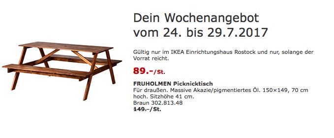IKEA FRUHOLMEN Picknicktisch für draußen. Massive Akazie/pigmentiertes Öl. 150×149, 70 cm hoch, braun - jetzt 40% billiger IKEA FRUHOLMEN Picknicktisch für draußen. Massive Akazie/pigmentiertes Öl. 150×149, 70 cm hoch, braun - jetzt 40% billiger
