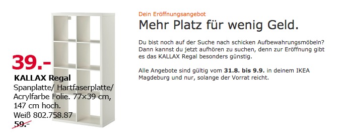 IKEA KALLAX Regal, 77x39 cm, 147 cm hoch, weiß - jetzt 34% billiger IKEA KALLAX Regal, 77x39 cm, 147 cm hoch, weiß - jetzt 34% billiger