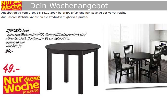 IKEA BJURNÄS Tisch - jetzt 45% billiger IKEA BJURNÄS Tisch - jetzt 45% billiger