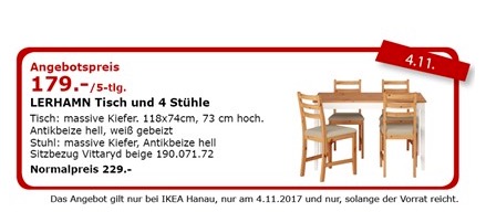 IKEA LERHAMN Tisch und 4 Stühle - jetzt 22% billiger IKEA LERHAMN Tisch und 4 Stühle - jetzt 22% billiger