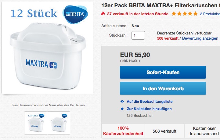 Brita Filterkartuschen Maxtra+ 12er Pack Brita Filterkartuschen Maxtra+ 12er Pack