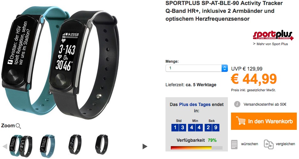 SPORTPLUS Activity Tracker Q-Band HR+ SPORTPLUS Activity Tracker Q-Band HR+