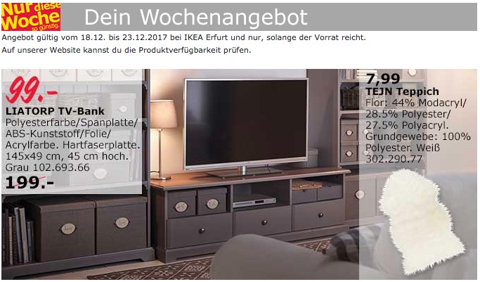 IKEA LIATORP TV-Bank - jetzt 50% billiger IKEA LIATORP TV-Bank - jetzt 50% billiger