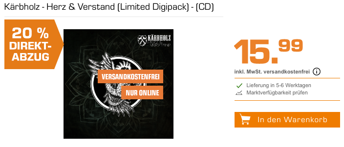 Kärbholz - Herz & Verstand (Limited Digipack) - (CD) Kärbholz - Herz & Verstand (Limited Digipack) - (CD)