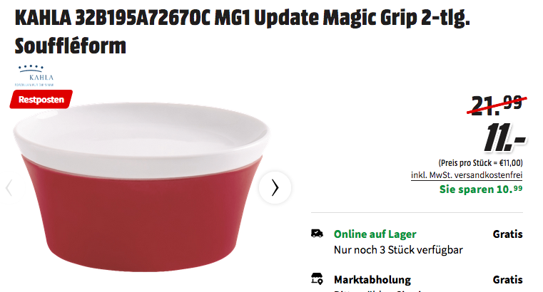 Kahla Magic 14cm Grip Soufflé-Form mit Deckel, rot Kahla Magic 14cm Grip Soufflé-Form mit Deckel, rot