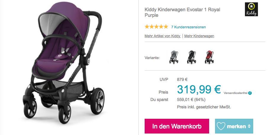 Kiddy Kinderwagen Evostar 1 "Royal Purple" Kiddy Kinderwagen Evostar 1 "Royal Purple"