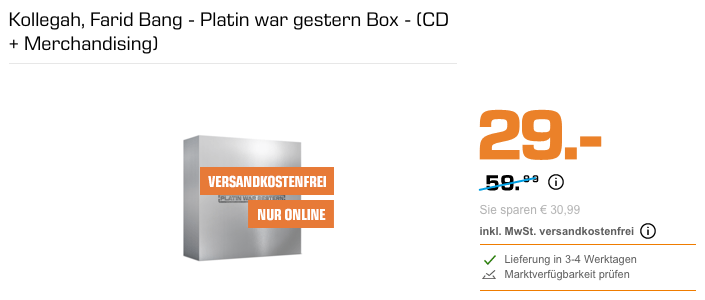 Kollegah, Farid Bang - Platin war gestern Box - (CD + Merchandising) Kollegah, Farid Bang - Platin war gestern Box - (CD + Merchandising)