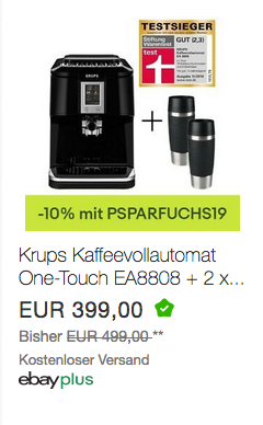 Krups Kaffeevollautomat One-Touch EA8808 inkl. 2 x Emsa Thermobecher Travel Mug 360 ml Krups Kaffeevollautomat One-Touch EA8808 inkl. 2 x Emsa Thermobecher Travel Mug 360 ml