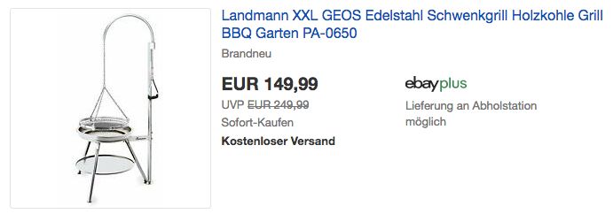 Landmann XXL GEOS Holzkohle-Schwenkgrill aus Edelstahl, 88 x 84 x 184 cm Landmann XXL GEOS Holzkohle-Schwenkgrill aus Edelstahl, 88 x 84 x 184 cm