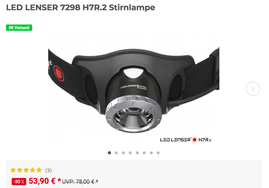 LED LENSER 7298 H7R.2 Stirnlampe, max. 300 lm LED LENSER 7298 H7R.2 Stirnlampe, max. 300 lm
