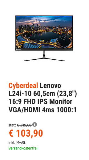 Lenovo L24i-10 60,5cm (23,8") Monitor Lenovo L24i-10 60,5cm (23,8") Monitor