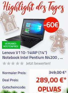 Lenovo V110-14IAP 35,5 cm (14") Notebook (Intel Pentium N4200 , 8GB RAM, 128GB SSD, HD Display, FreeDOS) Lenovo V110-14IAP 35,5 cm (14") Notebook (Intel Pentium N4200 , 8GB RAM, 128GB SSD, HD Display, FreeDOS)
