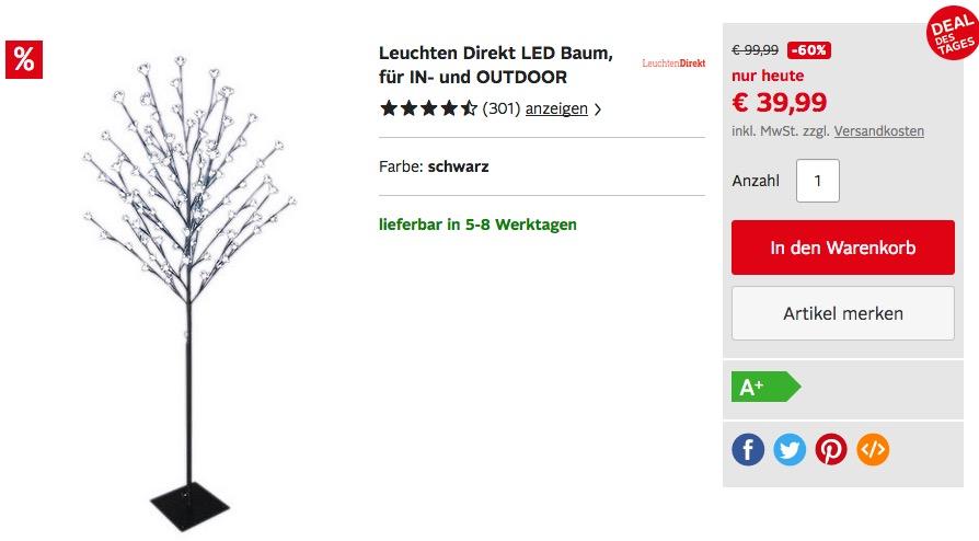 Leuchten Direkt LED Baum 150 cm - jetzt 23% billiger Leuchten Direkt LED Baum 150 cm - jetzt 23% billiger