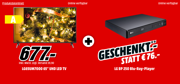 LG 65UM7000PLA 164 cm (65 Zoll) UHD 4K Fernseher inklusive LG BP250 Blu-ray Player LG 65UM7000PLA 164 cm (65 Zoll) UHD 4K Fernseher inklusive LG BP250 Blu-ray Player