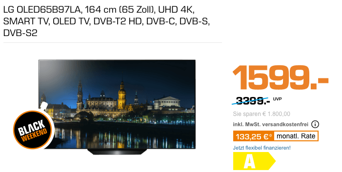LG OLED65B97LA 164 cm (65 Zoll) UHD 4K OLED-Fernseher LG OLED65B97LA 164 cm (65 Zoll) UHD 4K OLED-Fernseher