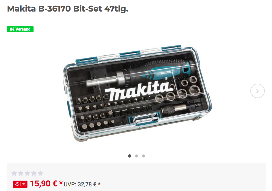 Makita B-36170 Bit- und Ratschen-Set , 47tlg. Makita B-36170 Bit- und Ratschen-Set , 47tlg.