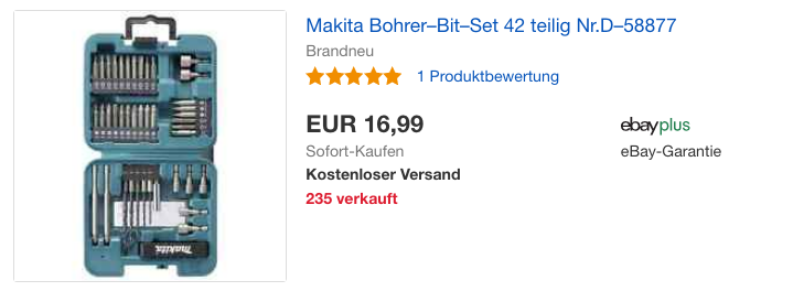 Makita D-58877 Bohrer-Bit-Set, 42-teilig Makita D-58877 Bohrer-Bit-Set, 42-teilig
