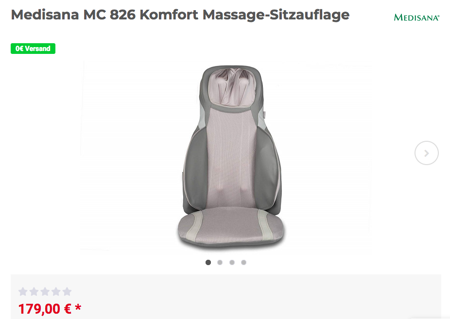 Medisana MC 826 Komfort Massage-Sitzauflage Medisana MC 826 Komfort Massage-Sitzauflage