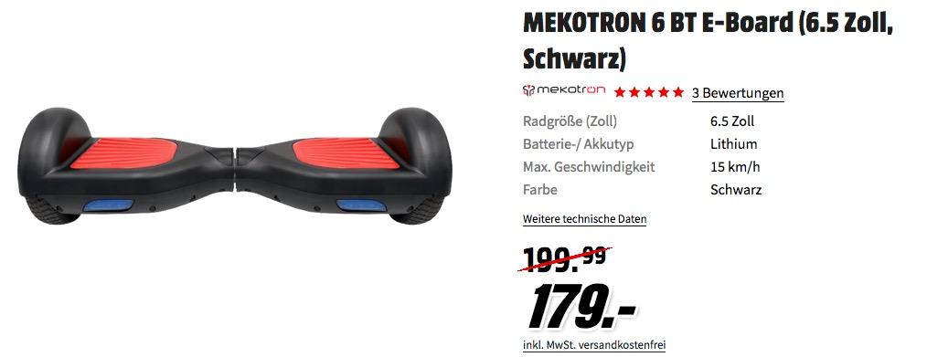 MEKOTRON 6 BT E-Board 15 km/h mit Vollgummireifen - jetzt 10% billiger MEKOTRON 6 BT E-Board 15 km/h mit Vollgummireifen - jetzt 10% billiger