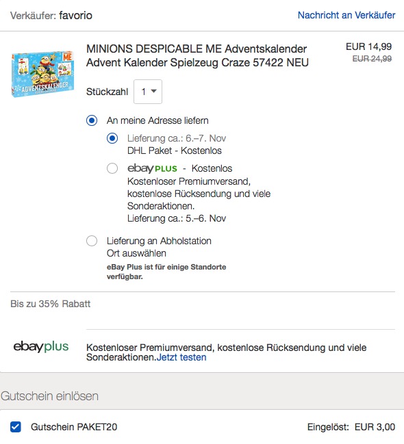 MINIONS DESPICABLE ME Adventskalender - jetzt 20% billiger MINIONS DESPICABLE ME Adventskalender - jetzt 20% billiger
