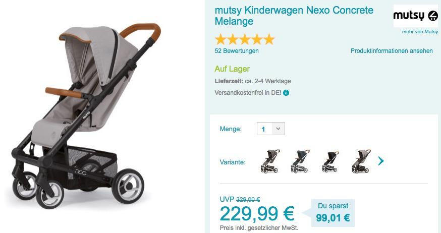 mutsy Kinderwagen Nexo Concrete - jetzt 19% billiger mutsy Kinderwagen Nexo Concrete - jetzt 19% billiger