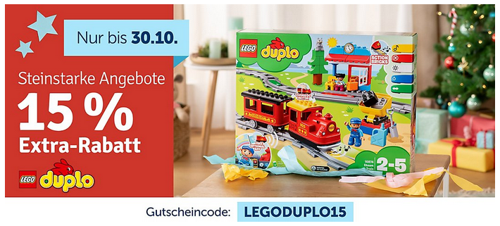 myToys.de - 15% Extra-Rabat auf Lego Duplo: z.B. LEGO 10887 DUPLO Steinebox Bunter Bauspaß myToys.de - 15% Extra-Rabat auf Lego Duplo: z.B. LEGO 10887 DUPLO Steinebox Bunter Bauspaß