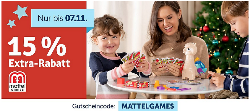 myToys.de - 15% Extra-Rabat auf Mattel Games: z.B. Mattel Games Scrabble Junior und Mattel Games UNO Harry Potter myToys.de - 15% Extra-Rabat auf Mattel Games: z.B. Mattel Games Scrabble Junior und Mattel Games UNO Harry Potter
