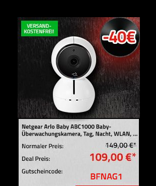 Netgear Arlo ABC1000 1080p Baby-Überwachungskamera Netgear Arlo ABC1000 1080p Baby-Überwachungskamera
