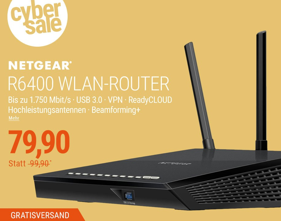 Netgear R6400 AC1750 Dualband Smart WLAN-ac Router Netgear R6400 AC1750 Dualband Smart WLAN-ac Router