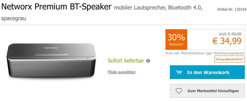 Networx Premium Bluetooth Lautsprecher, spacegrau Networx Premium Bluetooth Lautsprecher, spacegrau